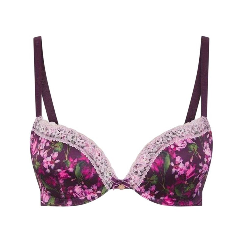 Ted Baker Womens/Ladies Floral Push Up Bra / Maroon